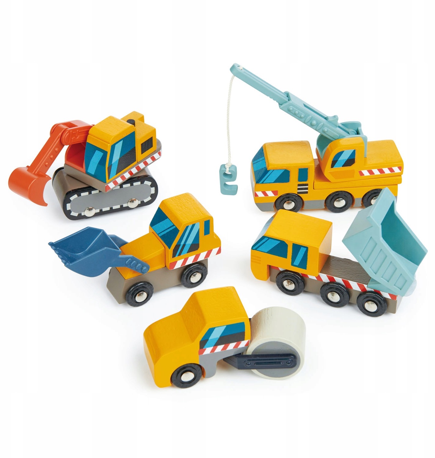 Drewniane pojazdy budowlane Tender Leaf Toys