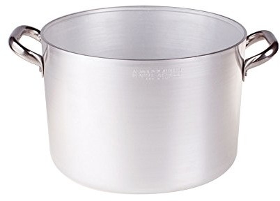 Pentole Agnelli Linia pentole agnelli aluminium 3 MM wysoka rondel z 2 uchwytami, srebrny/czarny, 45 cm ALMA104B45