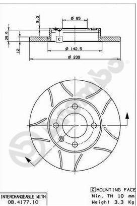 BREMBO Tarcza hamulcowa 08.4177.75