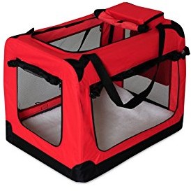 dibea Pudełko transportowe dla psa torba dla psa składane pudełko transportowe pudełko samochodowe mała torba dla zwierząt, czerwony TB10051