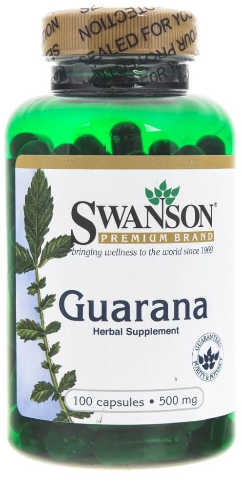 SWANSON Guarana 500 mg - 100 kapsułek