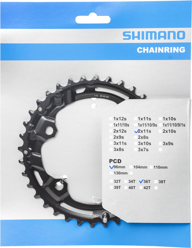 Shimano Shimano Deore FC-M5100-2 Chainring 11-speed 96mm, czarny 36T 2021 Zębatki przednie Y-0LB98010