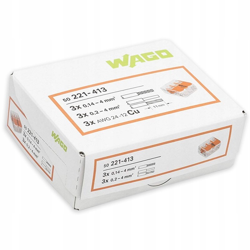 Wago Szybkozłączka uniwersalna 3x4 opak 50 szt.