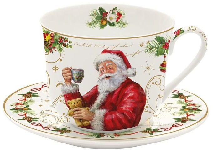 Nuova R2S Easy life DUŻA PORCELANOWA FILIŻANKA ze SPODKIEM Magic Christmas - Mikołaj 400 ml 1454 MAGI