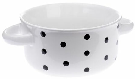 Miska ceramiczna w kropki 560 ml, biały