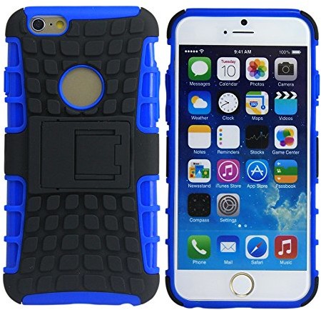 thematys silikon Hard Stand Bumper pokrowiec ochronny do Apple iPhone 6 Niebieski 0731840783982