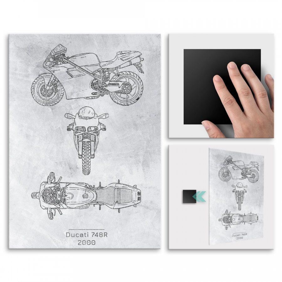 Pix4home Plakat metalowy Ducati 748R Projekt Stone L POS-L-02781