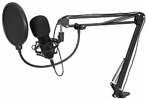 Omnitronic BMS-1C USB Condenser Broadcast Microphone Set Mikrofon Pojemnościowy USB zestaw 13000455