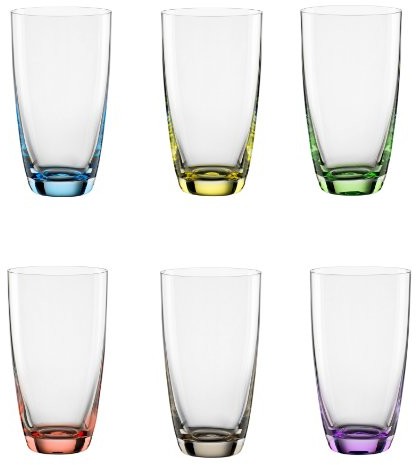 Bohemia Cristal Viva Colori 093 006 051 wysokie szklanki do drinków, ok. 350 l, ze szkła kryształowego, 6 szt 093 006 051