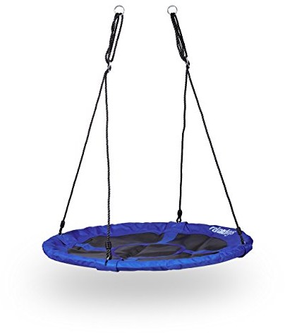 Relaxdays Nest na biegunach okrągły, zamknięta krawędź siedziska, do 100 kg, na świeżym powietrzu, D: 90, 100 i 110 cm, talerz na biegunach ciemny niebieski, 110 cm (10020820_653)