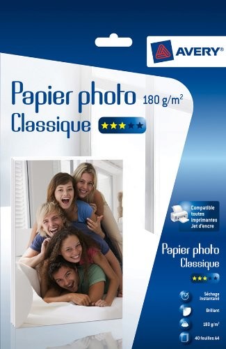 Avery 2741 błyszczący papier fotograficzny A4 180 G/M, 40 arkuszy 2741-40