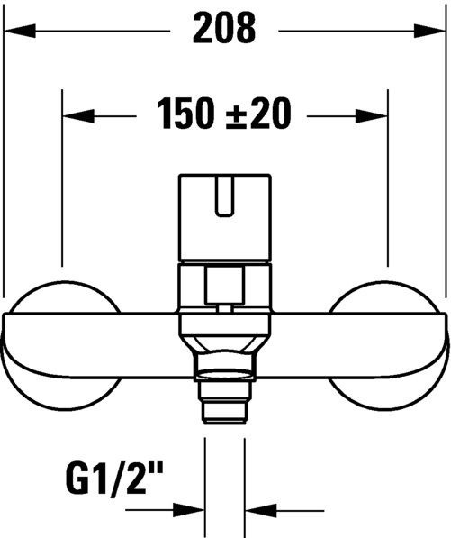 Deante Duravit Duravit D Bateria wannowa ścienna chrom DE5230000010