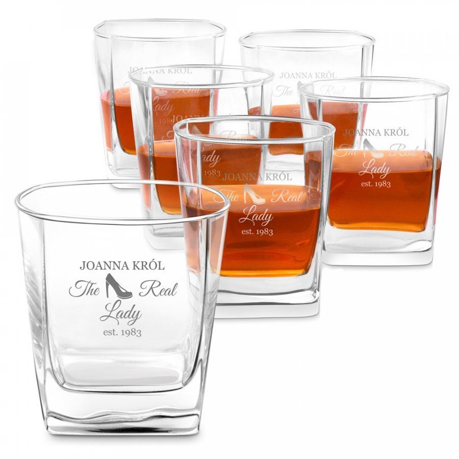 Murrano Szklanki grawerowane do whisky x6 komplet dedykacja dla damy 6xSZC-032