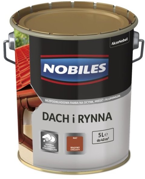 Nobiles Emalia Dach i Rynna brąz ceglasty 5 l