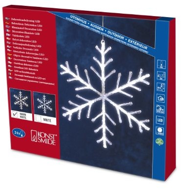 Konstsmide Konstsmide 4440-103 LED akrylowy płatek śniegu 24 ciepłe białe diody / : 40 cm / 24 V transformator zewnętrzny / przezroczysty kabel, 40 x 40 cm 4440-103