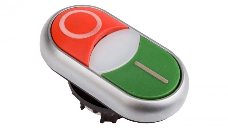 Eaton Napęd przycisku podwójny zielony/czerwony /O-I/ z podświetleniem z samopowrotem M22-DDLM-GR-X1/X0 284830 284830