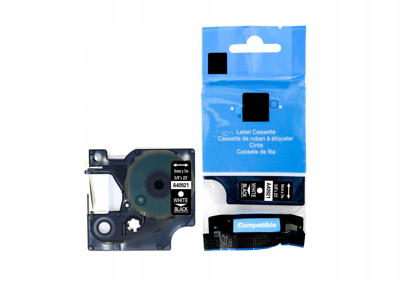Dymo Taśma do D1 40921 9mm 7m czarna/biały