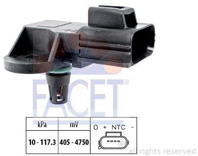 FACET Czujnik ciśnienia rury wlotowej FACET 10.3100