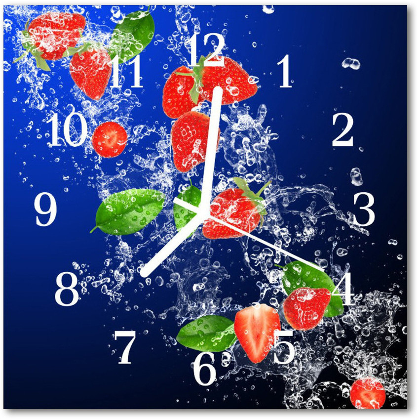 tulup pl Zegar ścienny kwadrat Truskawki 30x30cm