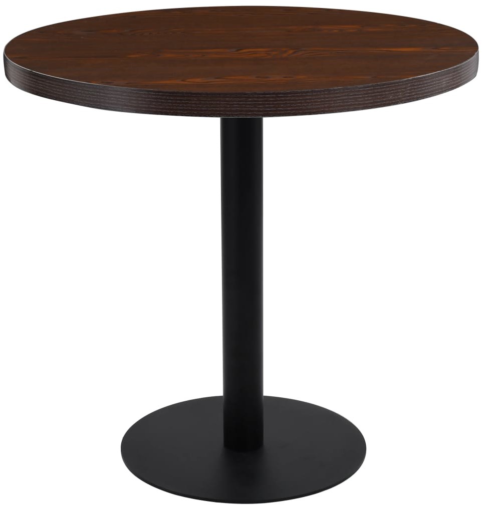 vidaXL Stolik bistro, ciemnobrązowy, 80 cm, MDF
