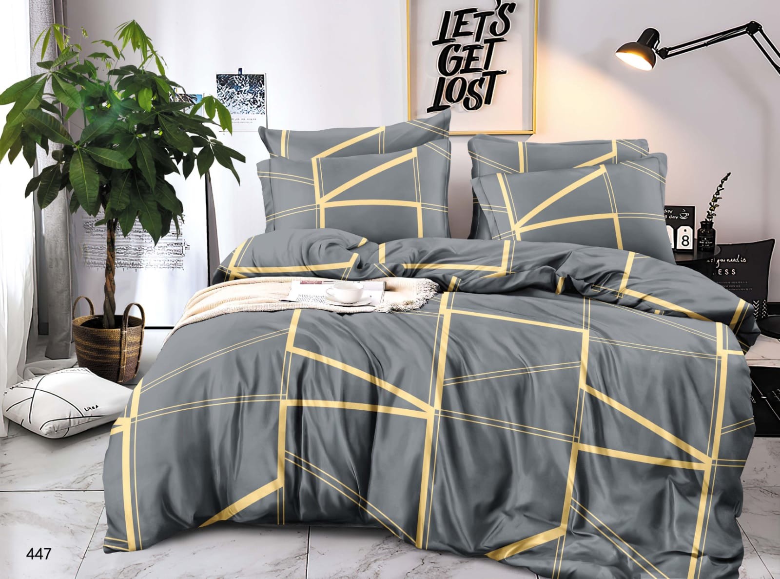 Cotton World Pościel 160x200 bawełniana 3D satynowa World komplet 4 części 447