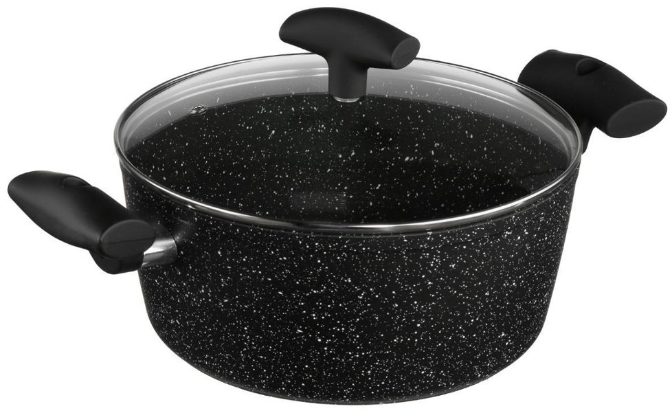 Secret de Gourmet Garnek aluminiowy z powłoką marmurową 24 cm + pokrywka B00LEHR1SM