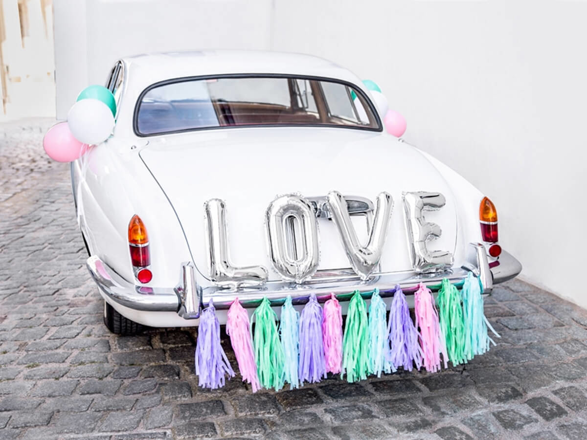 Party Deco Zestaw dekoracji samochodowych Love - 5 elem. ZDS3-000