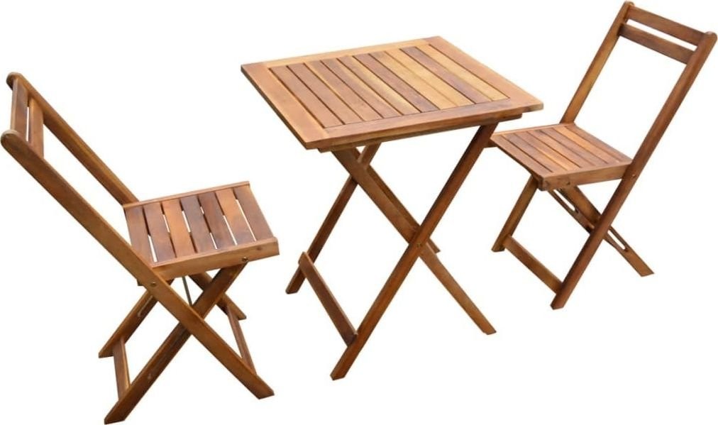 vidaXL 3 częściowy składany zestaw bistro lite drewno akacjowe 44015 44015