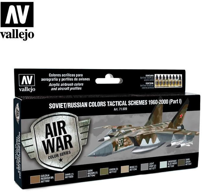 Vallejo Zestaw Air War 8 farb - Soviet / Russian colors Tactical Schemes 1960-2000 (część I) Vallejo 71609