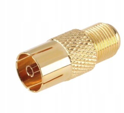Wtyk Tv złoty żeński do gniazd, tunerów Tv/rf Out