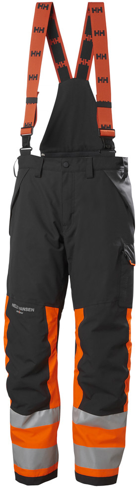 Helly Hansen Workwear Męskie zimowe spodnie z szelkami ALNA 2.0 Pant Cl 1 czarno-pomarańczowe, rozmiar C48 HH-71490_269-C48