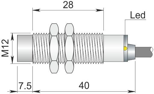ORNO indukcyjny 12 mm SI12SS-DCE8 PNP NC S LC5 I12000725