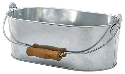 Genware Gen Ware NEV-gstc2815 pojemnik na stół, wykonany ze stali ocynkowanej stal nierdzewna, owalne, 28 x 15,5 x 10 cm NEV-GSTC2815