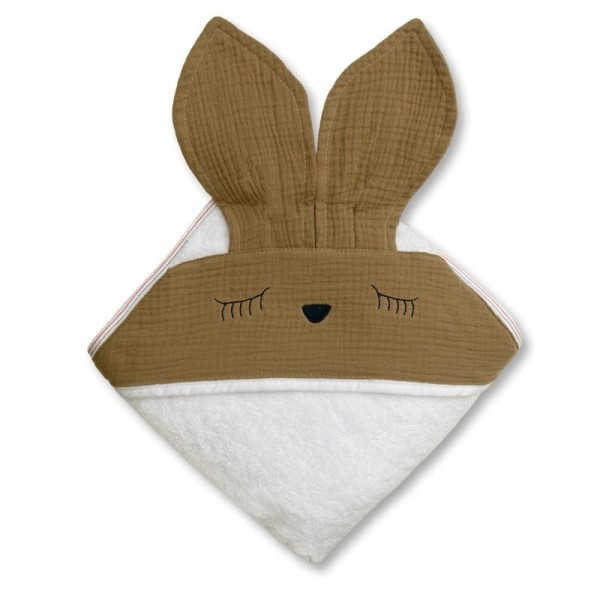 Hi Little One Hi Little One - Hi Little One  -  Ręcznik z Kapturem 100 x 100 Sleepy Bunny Hooded Bath Towel Dark Oak Light