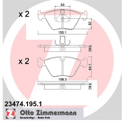 ZIMMERMANN Klocki hamulcowe - komplet 23474.195.1