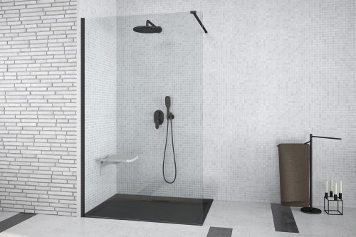Besco Kabina prysznicowa Walk In Aveo Black 130 Besco