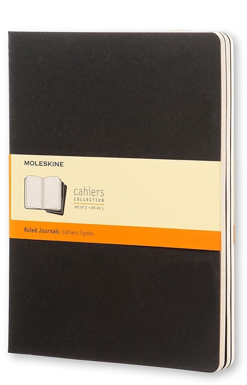 Moleskine Zeszyty Cahier Journals XL 3 szt. w linie czarne qp321