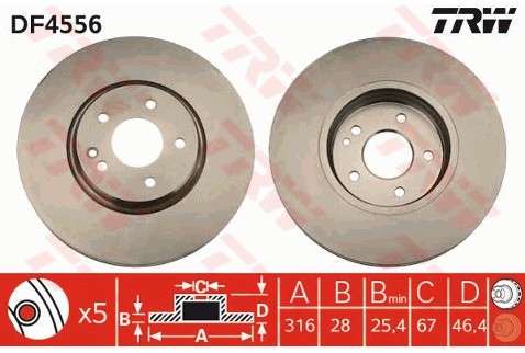 TRW Tarcza hamulcowa DF4556