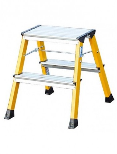 Krause Rolly schodki jezdne dwustronne składane 2x2 żółte 130044