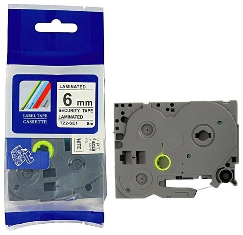 Brother Aimotech Taśma zamiennik do 6mm/8m plombowa biała czarny nadruk TZESE1 AZESE1