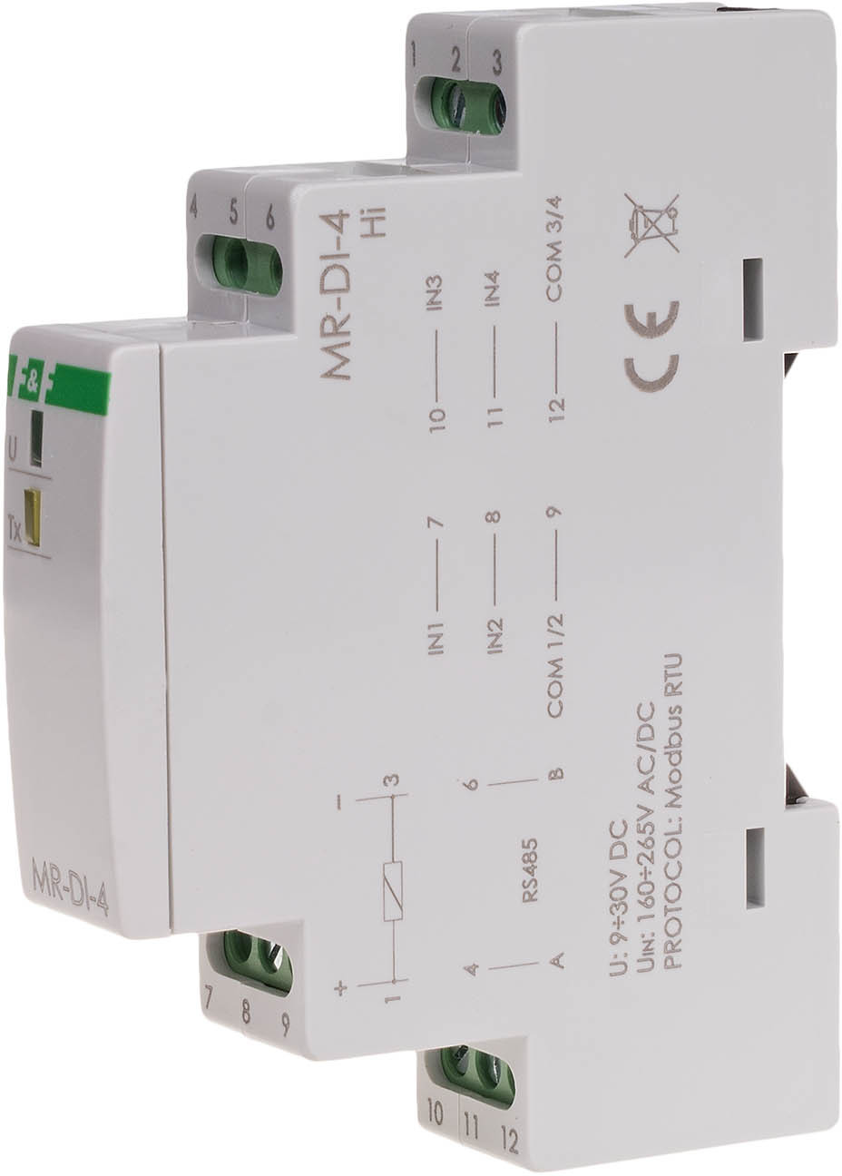 F&F Moduł-rozszerzeń-wejść-cyfrowych-z-wyjściem-MODBUS-RTU-1-Moduł-MAX-MR-DI-4HI MAX-MR-DI-4HI