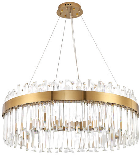 COPEL Pałacowa LAMPA wisząca CGCHANDELIERLUX COPEL szklana OPRAWA okrągły ZWIS glamour kryształki crystals przezroczyste mosiądz