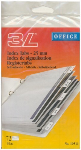 3L Indeksy samoprzylepne jednostronne 12x25 mm białe (opakowanie 72 sztuki) 10511 8578