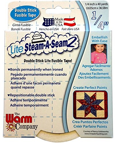 Warm Company Lite Steam-A-Seam 2 Double Stick fusible Web .25 