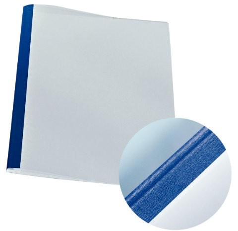 Leitz 177118 Thermo wiązania Binder o wyglądzie lnu, A4, szerokość 1,5 MM, 25 sztuki, niebieskie 177118