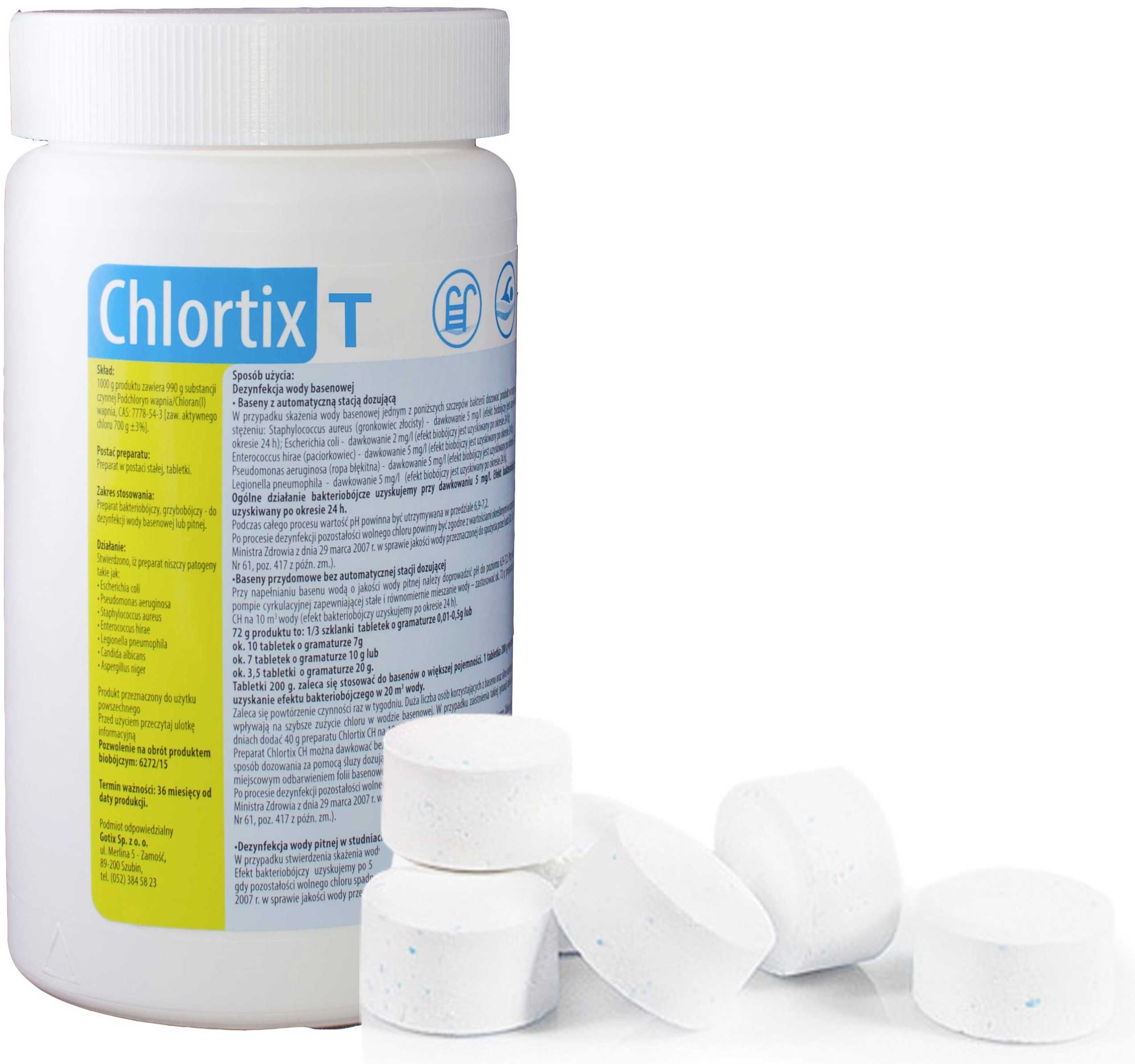 Chlor Tabletki Chlorowe Chlortix T 20g Gotix 1kg