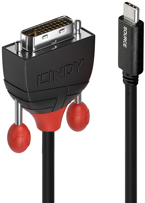 Lindy 43258 Kabel adapter przejściówka) USB C DVI 3m LY-43258