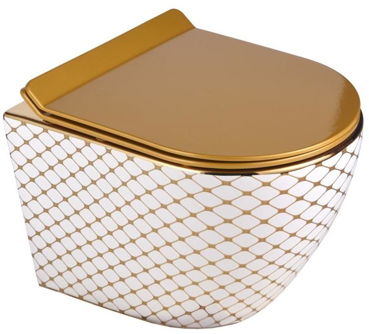 Lavita Miska WC wisząca Alice II Checked Gold Domino