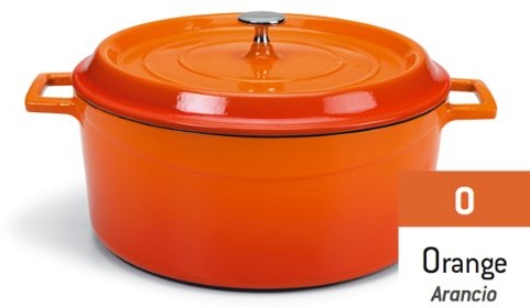 Pentole Agnelli pentole agnelli Slow Cook duszonych garnek z 2 uchwytami i wieczkiem, żeliwo COGHSRP10428O