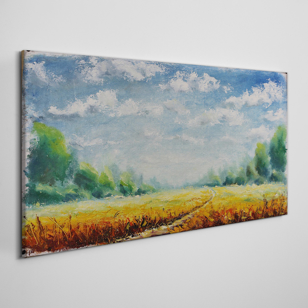 PL Coloray Obraz Canvas Łąka Las niebo Natura 100x50cm